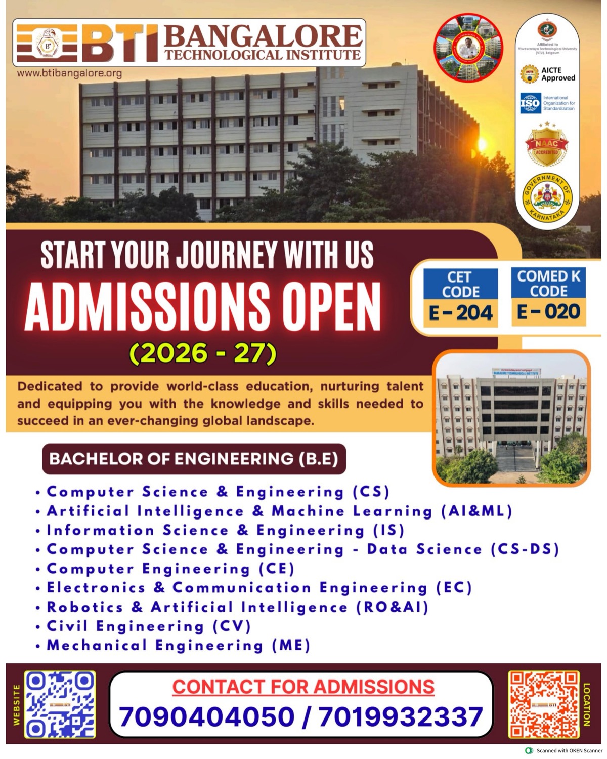 BTI Admissions Brochure 2026-27 — page 1