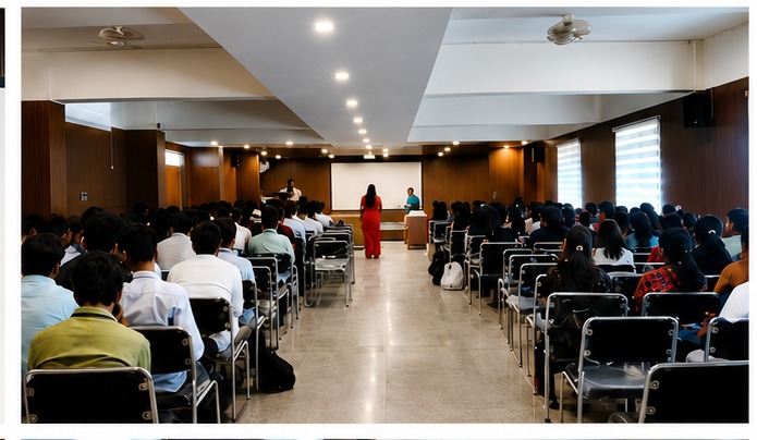 Pre-placement talk in progress at BTI